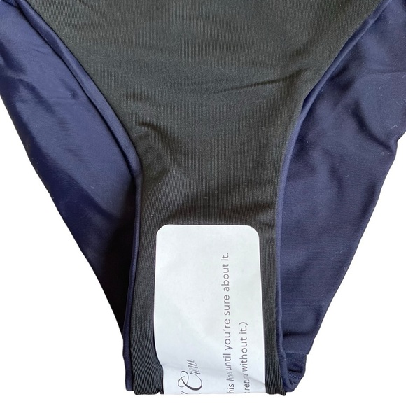 NWT J. Crew Navy Blue Curved Waist Cheeky Bikini Bottoms Minimalist Sz M - Picture 13 of 16